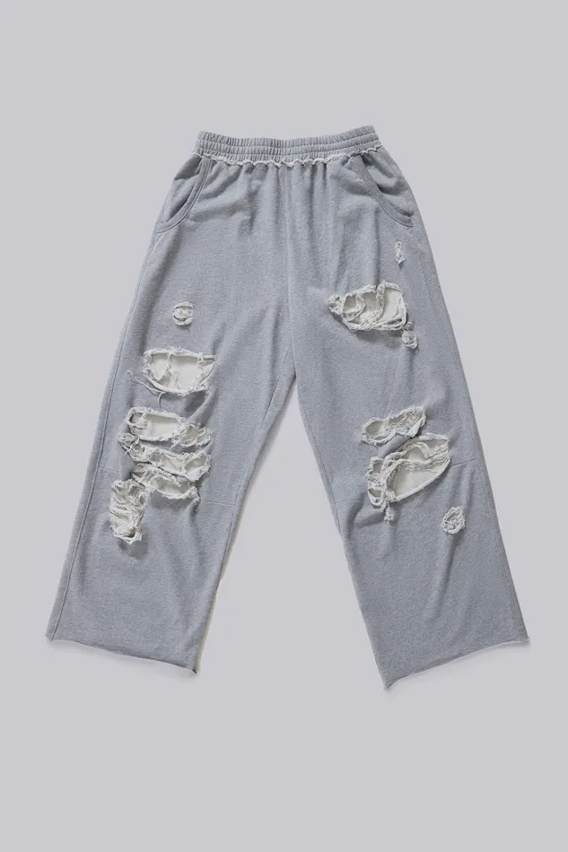 Grey Marl Distressed Monster Joggers Men Loungewear Jaded London