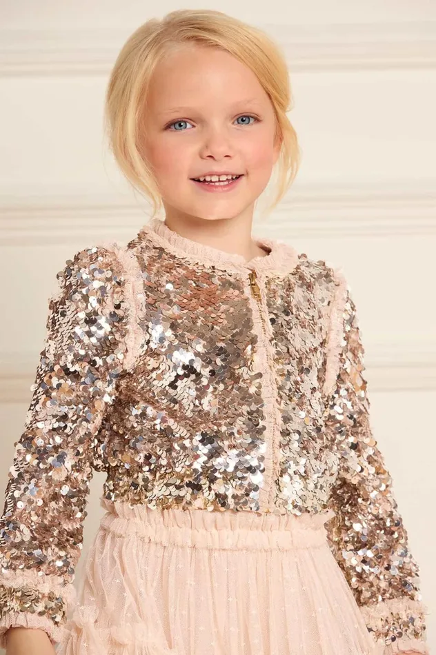 Hallie Kids Bomber Jacket Silver Kids Needle and Thread Kids Partywear