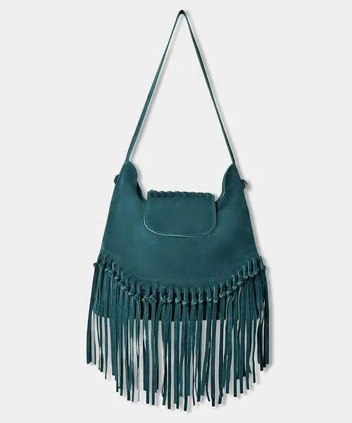 Handbags and Purses Joebrowns Apparel Blissful Boho Suede Bag Teal