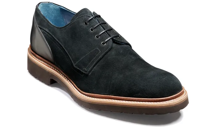 Harlem 8211 Black Suede Black Calf Men Barker Shoes Mens Derbys