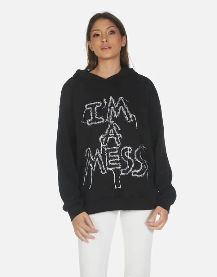 Harmony I039m A Mess Black Women039s Lauren Moshi Hoodies