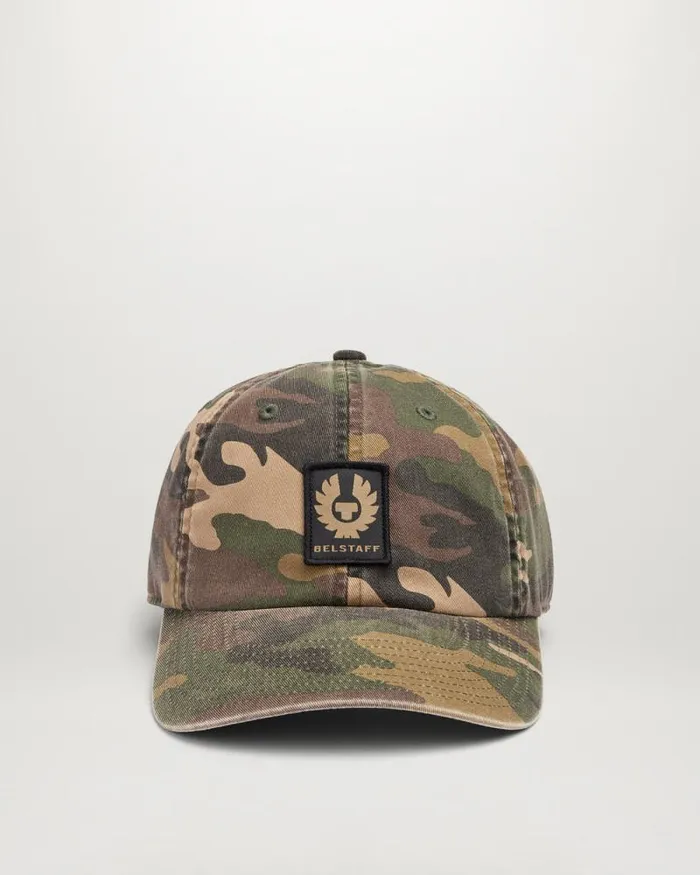 Hats MenWomen Belstaff Phoenix Camo Patch Cap Camo Green