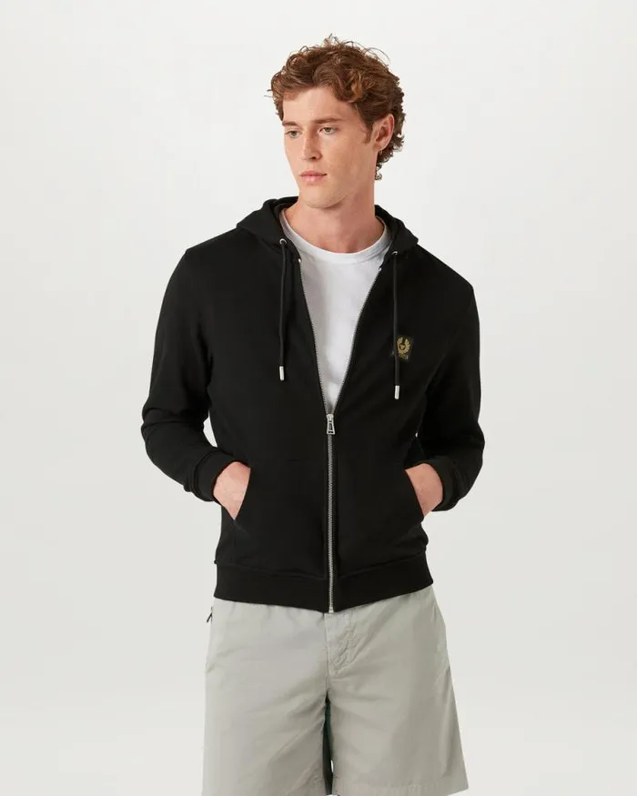 Hoodies and Sweatshirts Men Belstaff Belstaff Full Zip Hoodie Black Hoodies and Sweatshirts Men Belstaff Belstaff Full Zip Hoodie Black