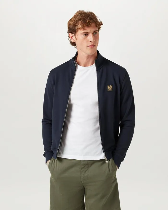 Hoodies and Sweatshirts Men Belstaff Belstaff Full Zip Sweatshirt Dark Ink Hoodies and Sweatshirts Men Belstaff Belstaff Full Zip Sweatshirt Dark Ink