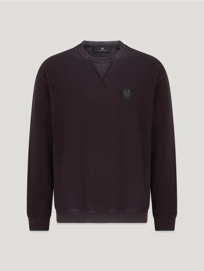 Hoodies and Sweatshirts Men Belstaff Hockley Crewneck Sweatshirt Washed Black