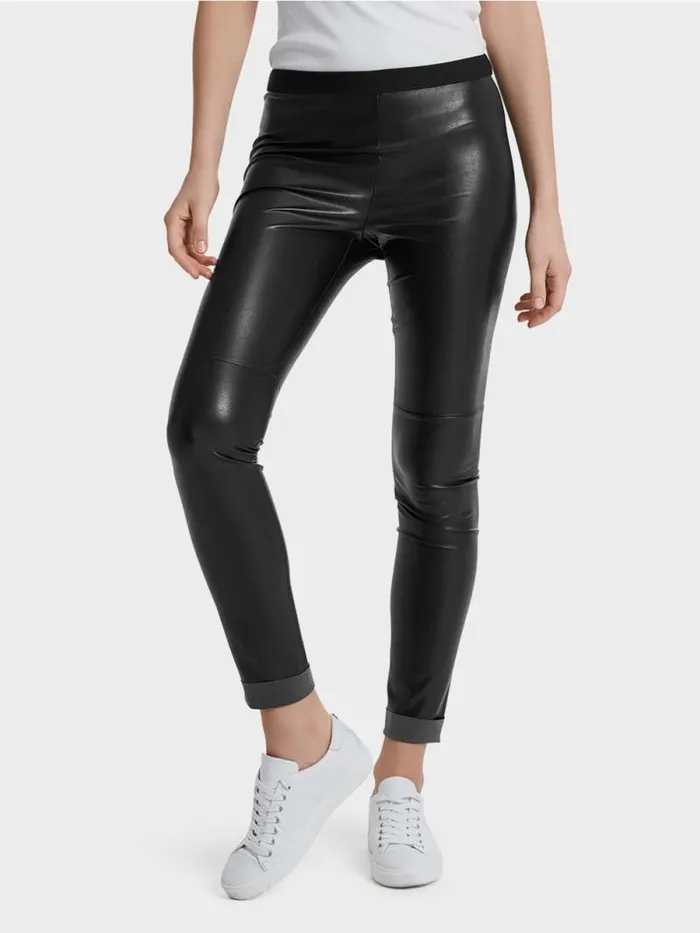 Hosen Damen Marc Cain Leggings Aus Kunstleder Black