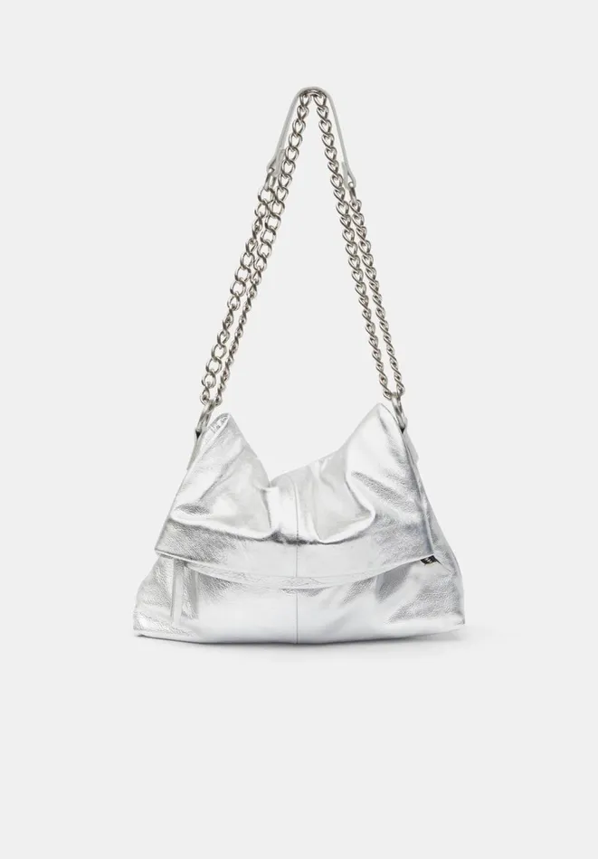 Hush Bags Women Perrie Chain Leather Crossbody Bag Silver
