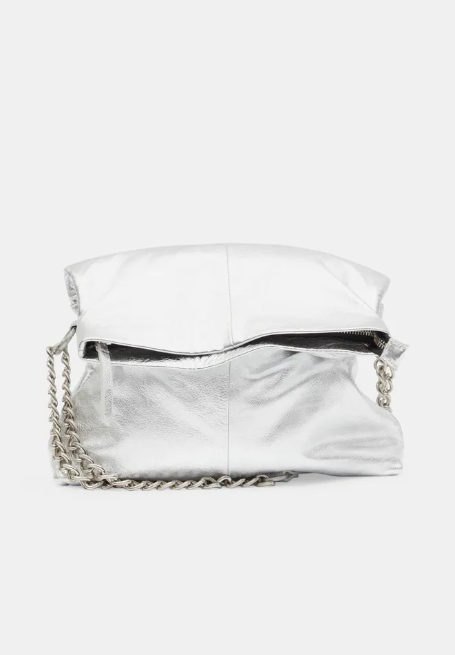 Hush Bags Women Perrie Chain Leather Crossbody Bag Silver