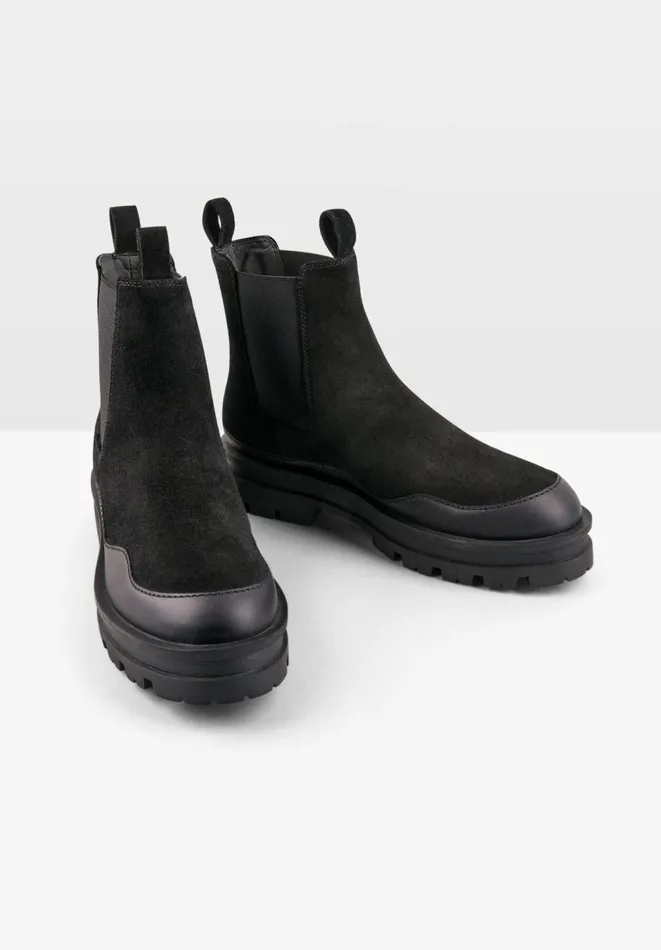 Hush Boots Women Fleet Leather Boots Black