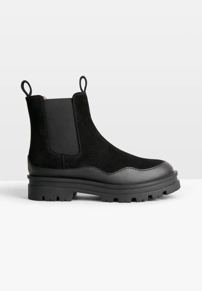 Hush Boots Women Fleet Leather Boots Black