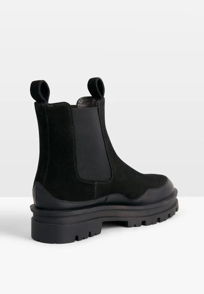 Hush Boots Women Fleet Leather Boots Black