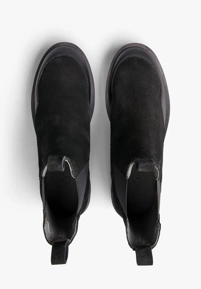 Hush Boots Women Fleet Leather Boots Black