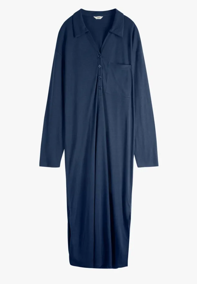 Hush Dresses Women Chesten Linen Blend Jersey Dress Midnight Navy