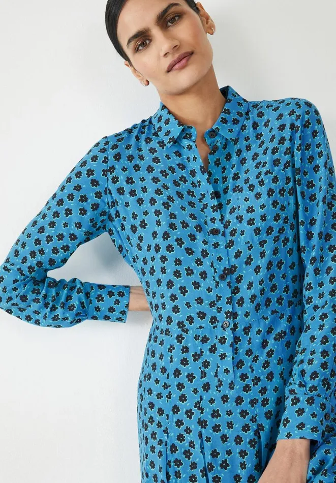 Hush Dresses Women Demi Shirt Dress Little Flowers Light Blue Hush Dresses Women Demi Shirt Dress Little Flowers Light Blue