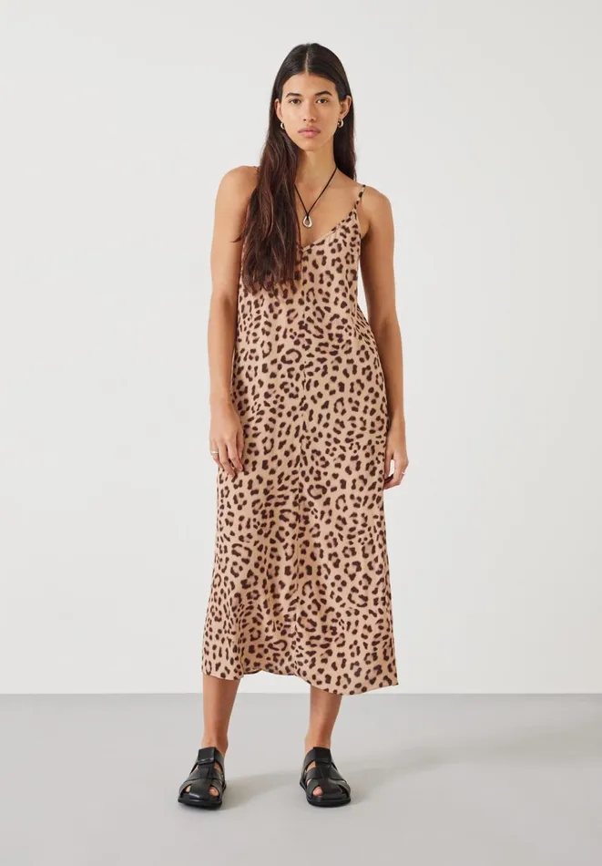 Hush Dresses Women Eloise Leopard Maxi Slip Dress Soft Animal Natural