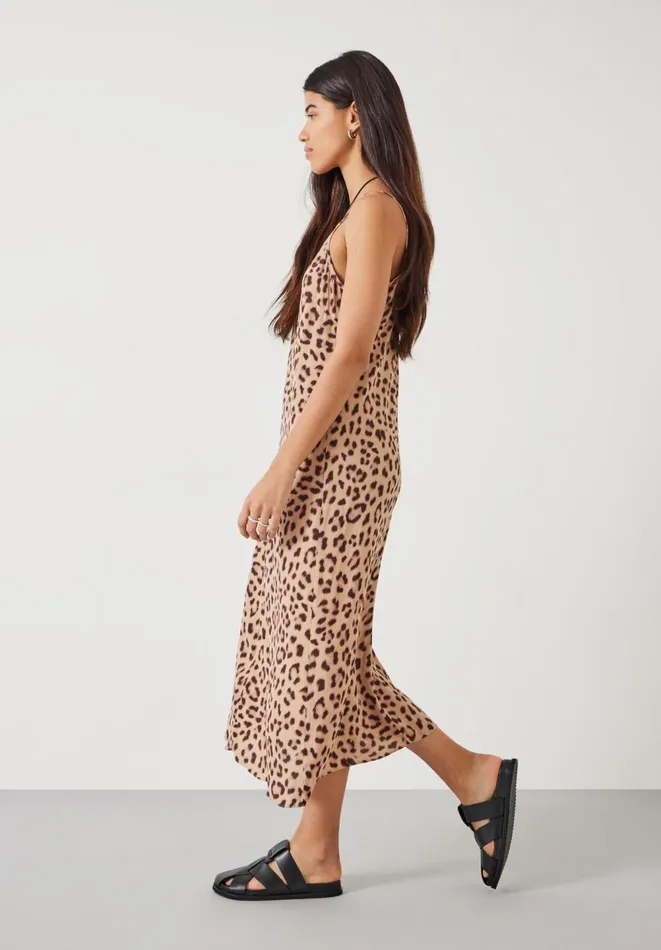 Hush Dresses Women Eloise Leopard Maxi Slip Dress Soft Animal Natural