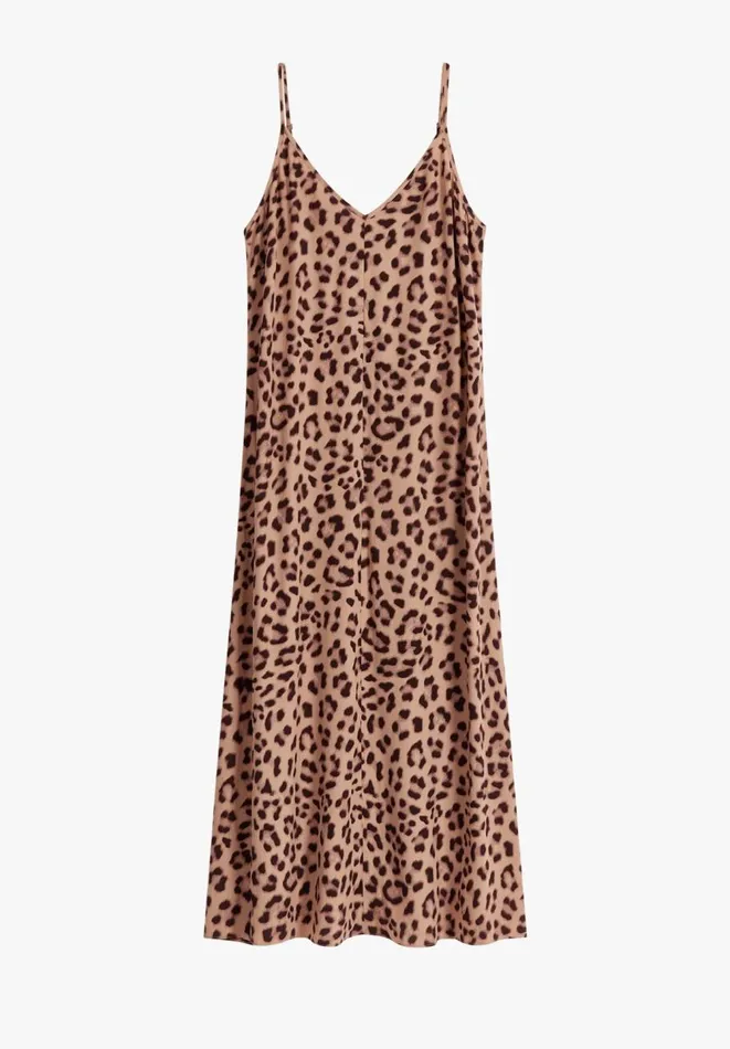 Hush Dresses Women Eloise Leopard Maxi Slip Dress Soft Animal Natural