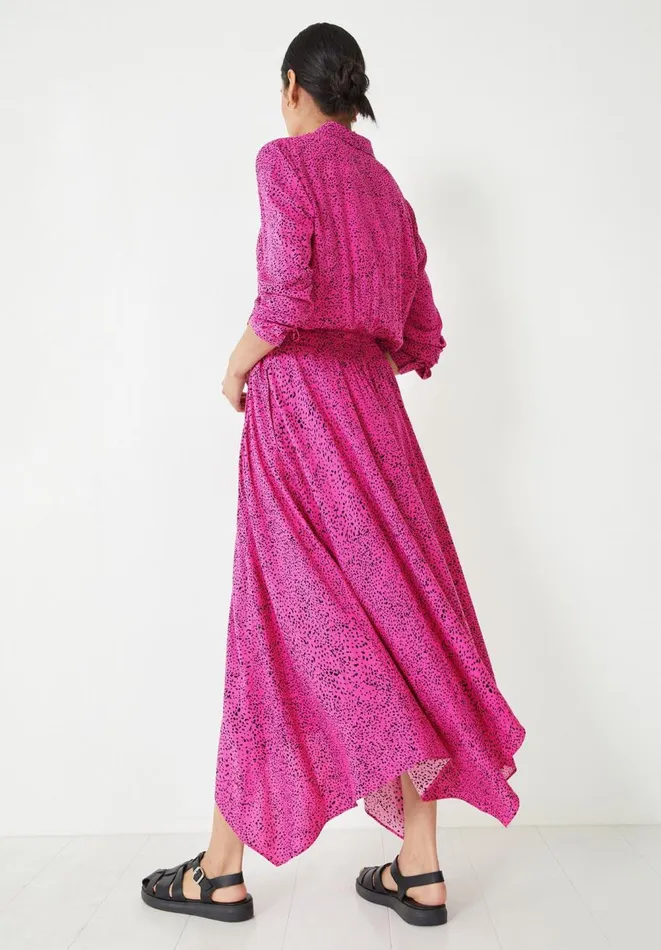 Hush Dresses Women Kensington Long Sleeve Dress Speckled Dots Hot Pink