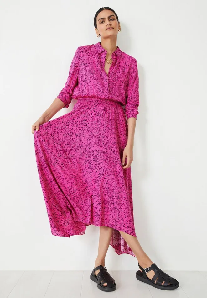 Hush Dresses Women Kensington Long Sleeve Dress Speckled Dots Hot Pink Hush Dresses Women Kensington Long Sleeve Dress Speckled Dots Hot Pink