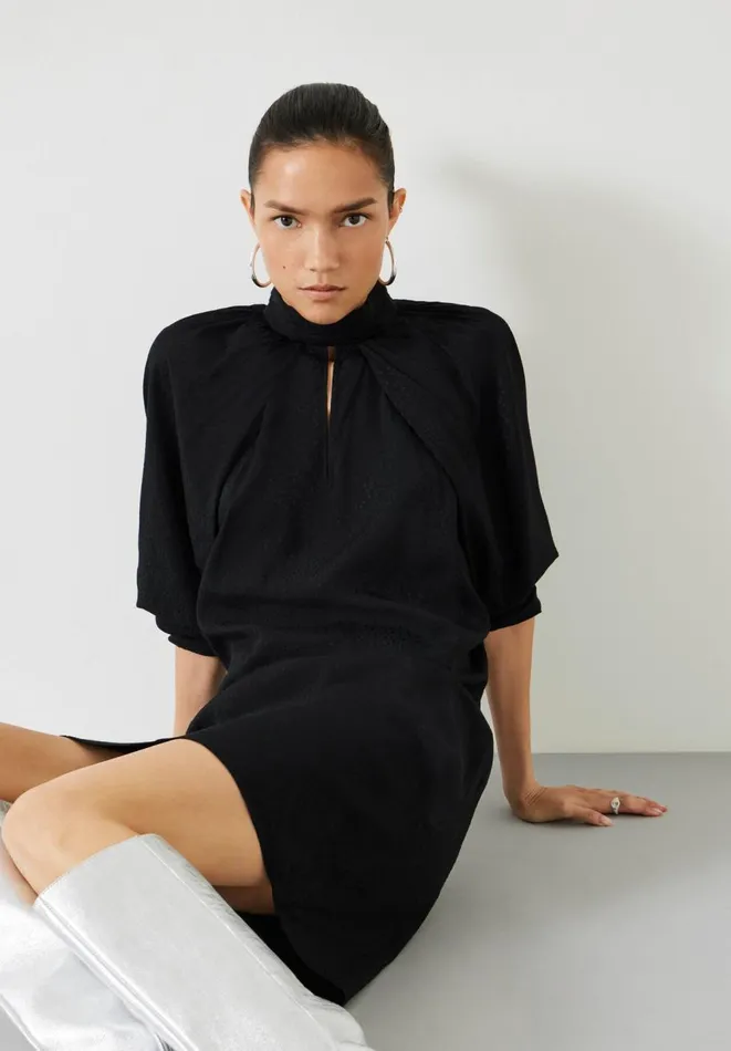 Hush Dresses Women Lilianna Gathered Mini Dress Black Hush Dresses Women Lilianna Gathered Mini Dress Black