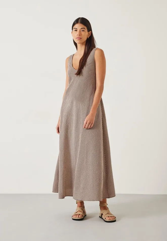 Hush Dresses Women Lina Gingham Maxi Dress Black Blush Gingham