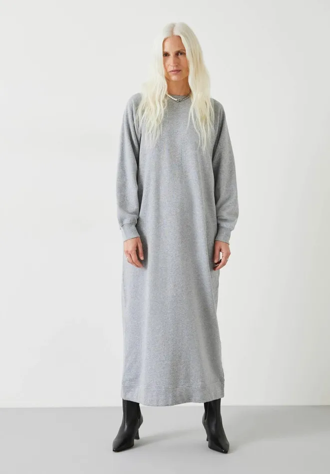 Hush Dresses Women Maya Sweatshirt Midaxi Dress Grey Marl