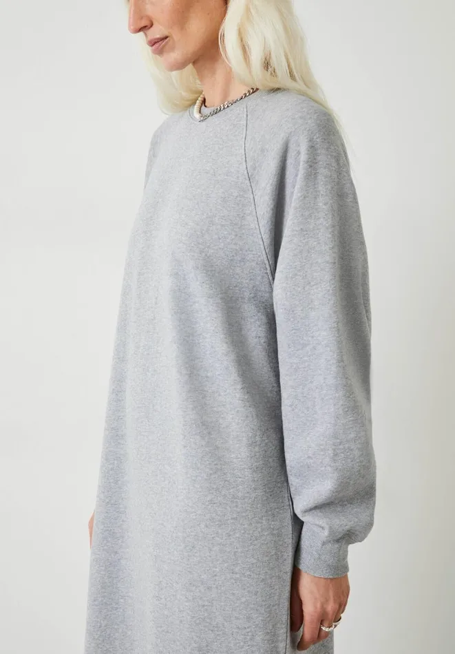 Hush Dresses Women Maya Sweatshirt Midaxi Dress Grey Marl Hush Dresses Women Maya Sweatshirt Midaxi Dress Grey Marl
