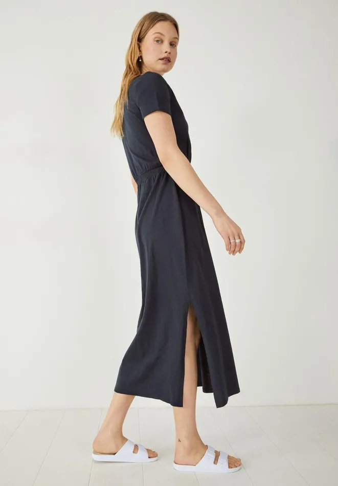 Hush Dresses Women Naila Lace Jersey Midi Dress Midnight Navy Hush Dresses Women Naila Lace Jersey Midi Dress Midnight Navy