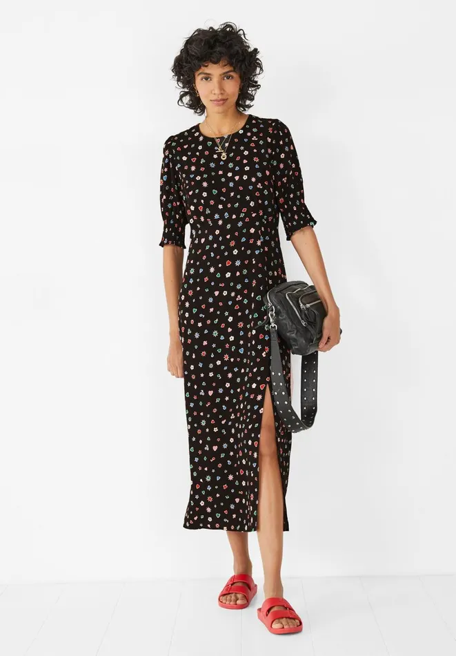 Hush Dresses Women Rianna Tea Midi Dress Tutti Frutti Blackmulti