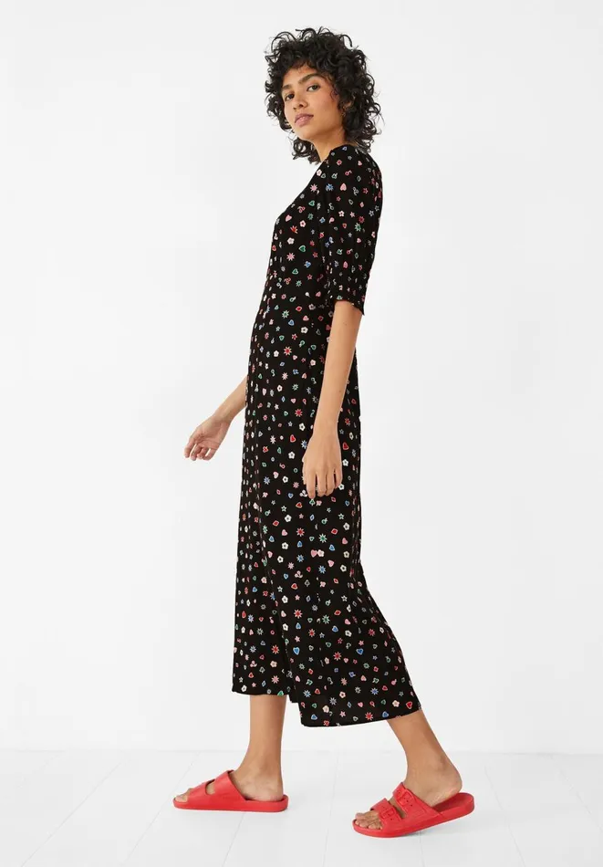 Hush Dresses Women Rianna Tea Midi Dress Tutti Frutti Blackmulti