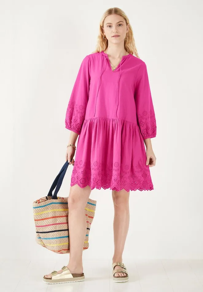 Hush Dresses Women Soleil Broderie Smock Dress Pink Hush Dresses Women Soleil Broderie Smock Dress Pink