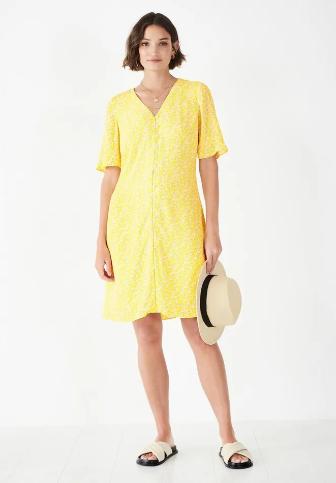 Hush Dresses Women Valeria Mini Dress Leafy Floral Yellow Hush Dresses Women Valeria Mini Dress Leafy Floral Yellow