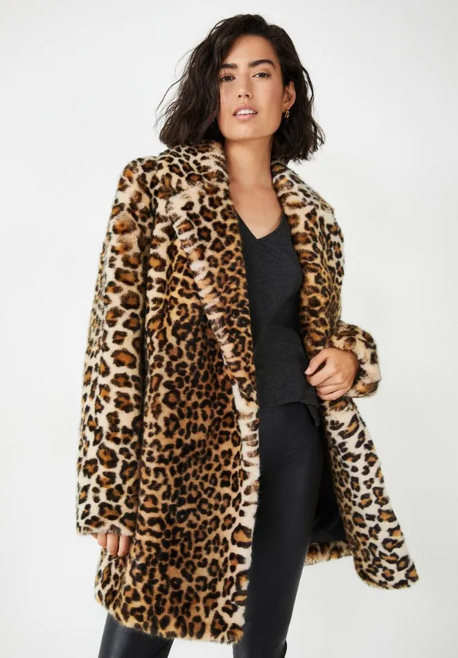 Hush Jackets and Coats Women Manon Faux Fur Coat Leopard Natural Hush Jackets and Coats Women Manon Faux Fur Coat Leopard Natural