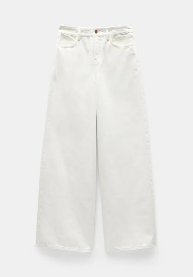 Hush Jeans Women Abi Wide Leg Jeans Ecru