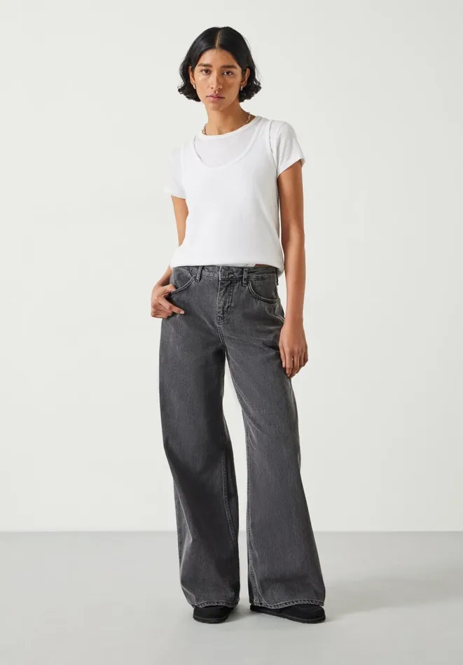 Hush Jeans Women Abi Wide Leg Jeans Washed Grey