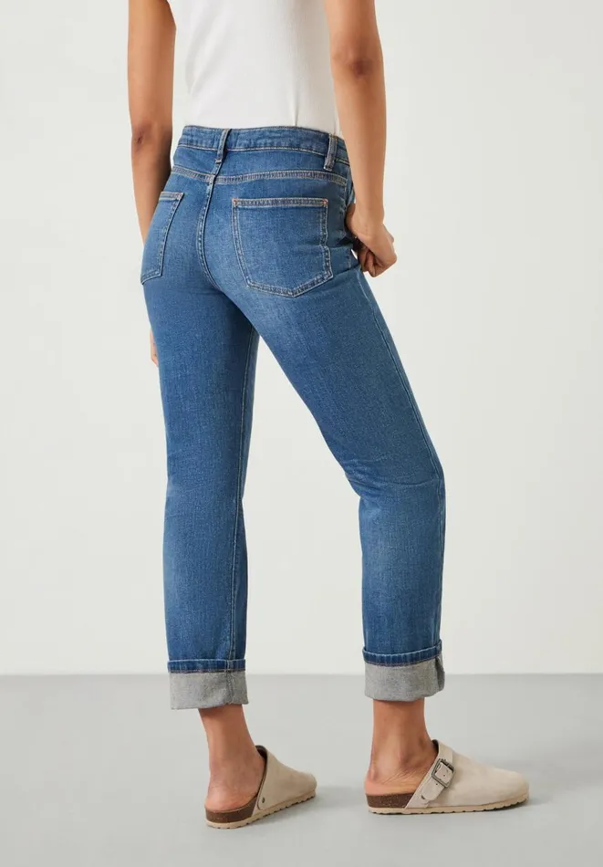 Hush Jeans Women Agnes Straight Jeans Vintage Wash Blue
