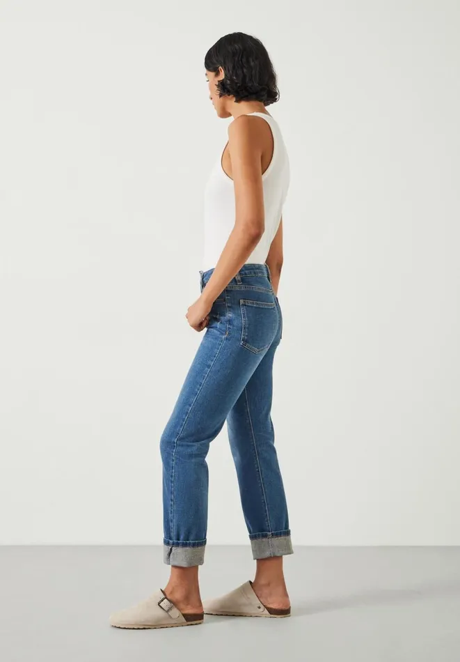 Hush Jeans Women Agnes Straight Jeans Vintage Wash Blue