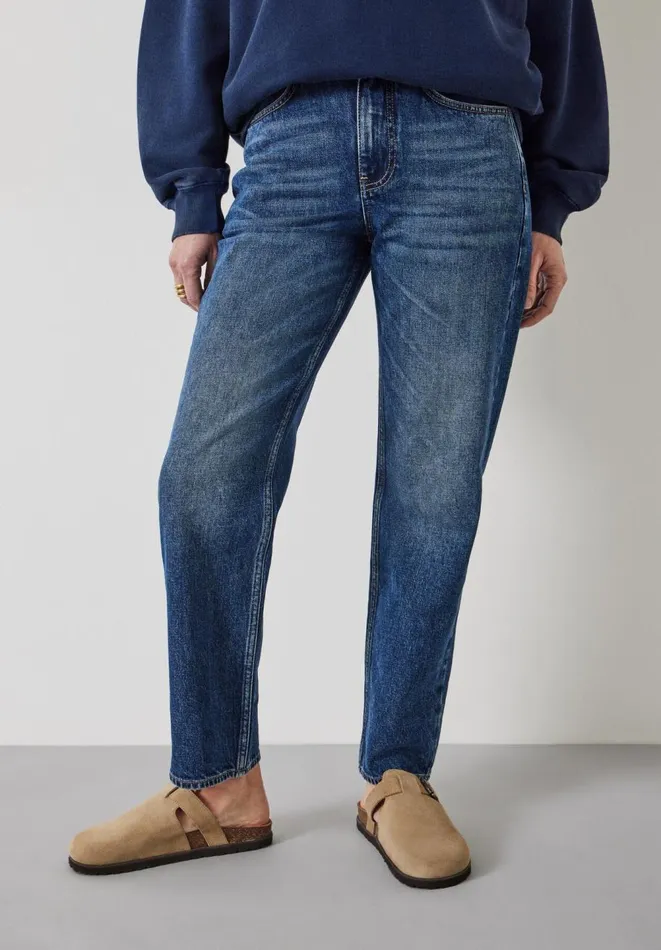 Hush Jeans Women Alex Straight Leg Jeans Mid Authentic Blue