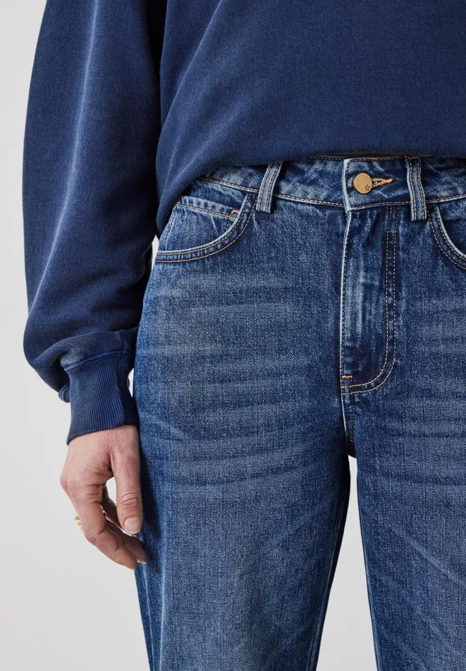 Hush Jeans Women Alex Straight Leg Jeans Mid Authentic Blue