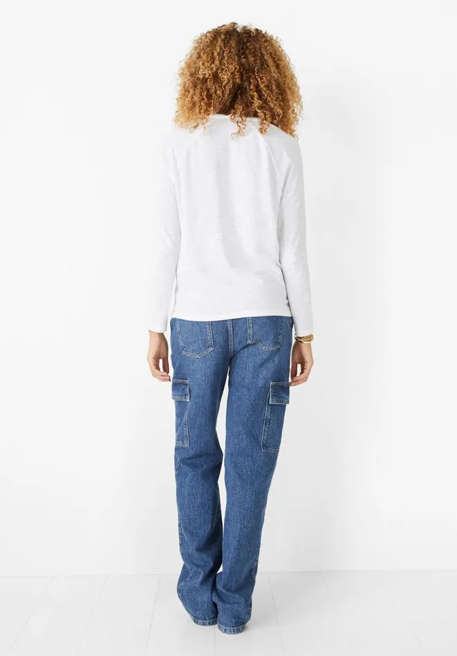 Hush Jeans Women Jenny Cargo Jean Mid Authentic Wash