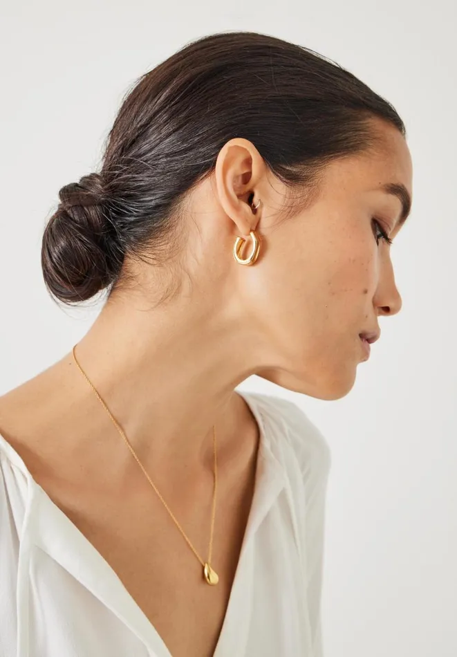 Hush Jewellery Women Paloma Angular Hoop Earrings Gold 8211 Jewellery