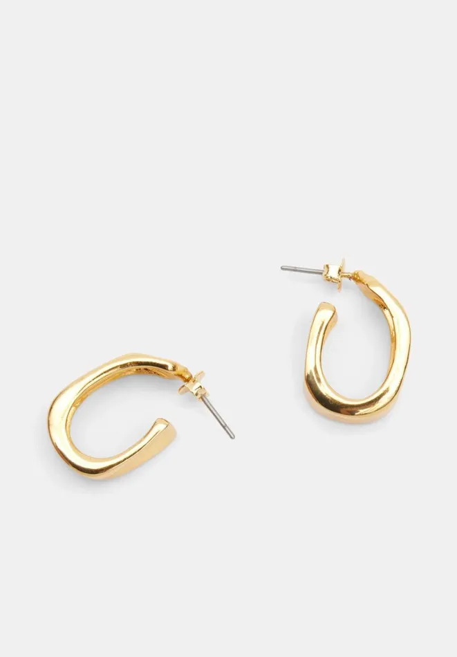 Hush Jewellery Women Paloma Angular Hoop Earrings Gold 8211 Jewellery