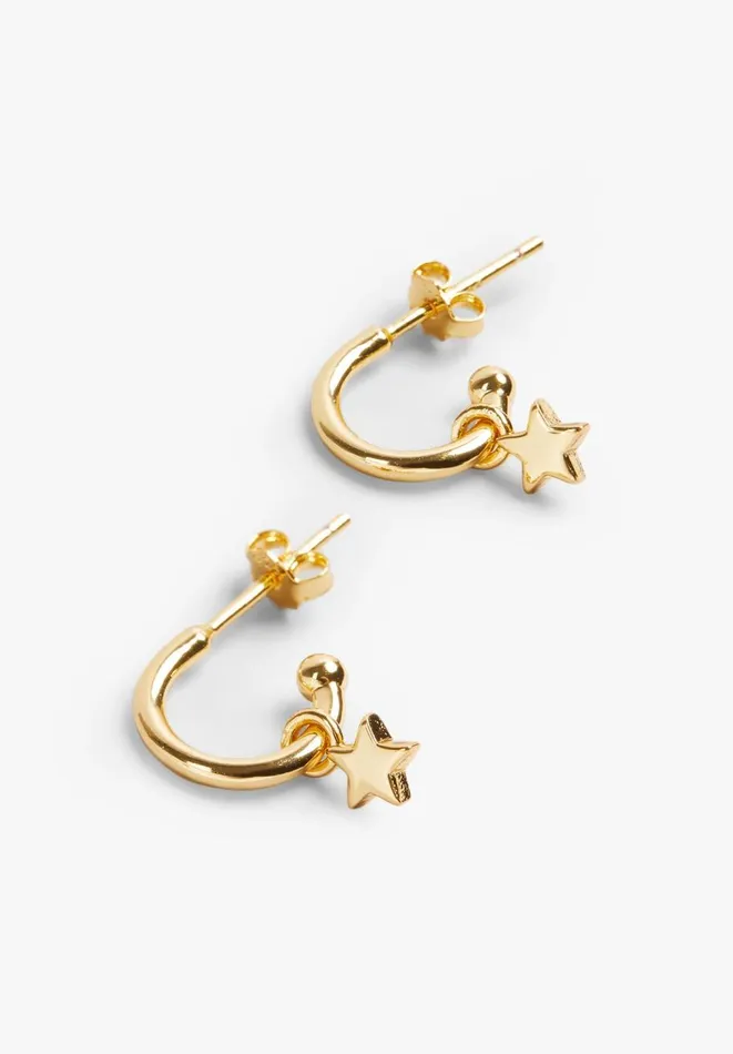 Hush Jewellery Women Star Drop Earrings Gold