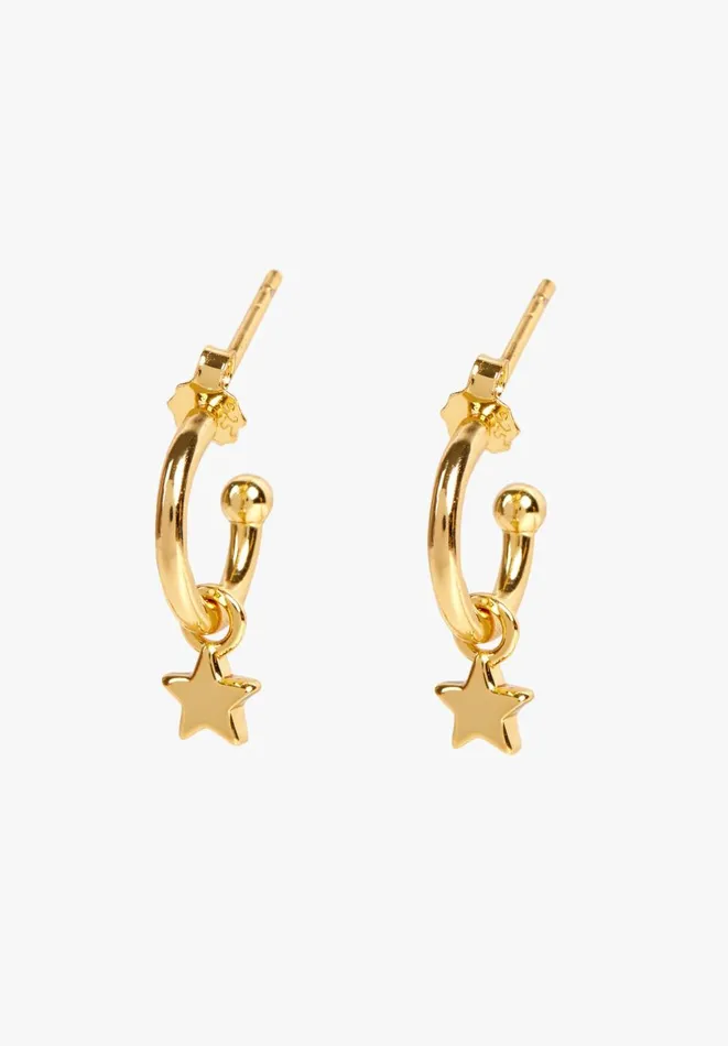 Hush Jewellery Women Star Drop Earrings Gold