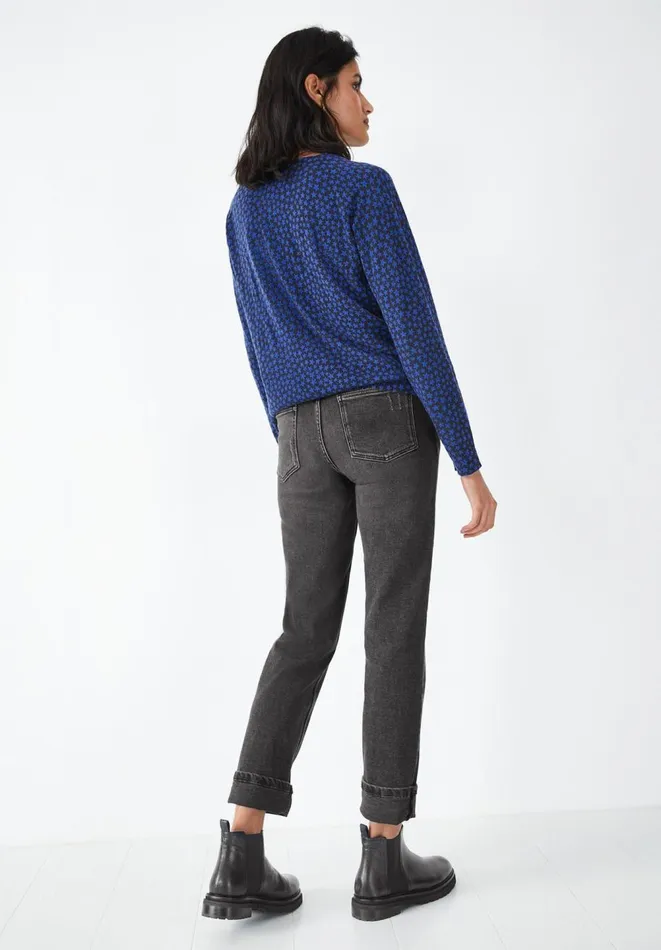 Hush Jumpers and Cardigans Women Malin Wool Blend Printed Jumper Navyblue Star Hush Jumpers and Cardigans Women Malin Wool Blend Printed Jumper Navyblue Star