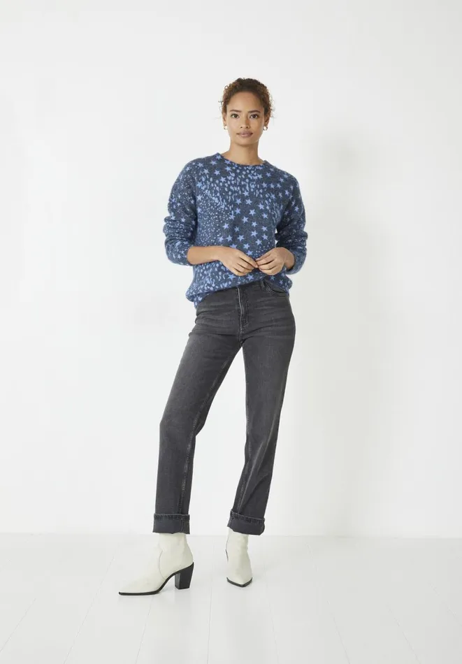 Hush Jumpers and Cardigans Women Olivia Printed Crew Jumper Patchwork Star Blackblue