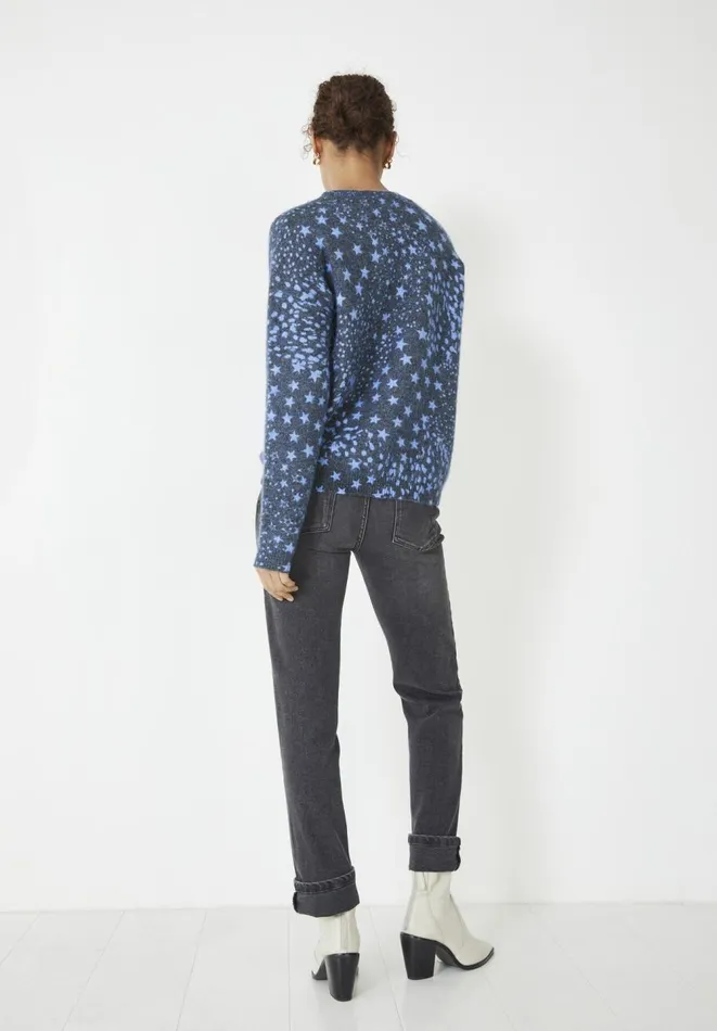 Hush Jumpers and Cardigans Women Olivia Printed Crew Jumper Patchwork Star Blackblue Hush Jumpers and Cardigans Women Olivia Printed Crew Jumper Patchwork Star Blackblue