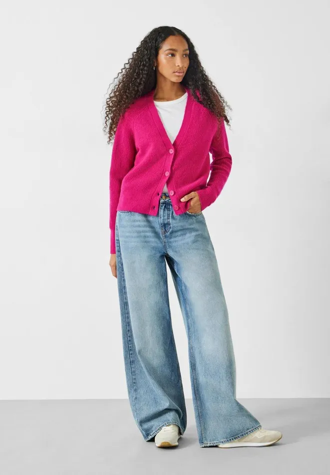 Hush Jumpers and Cardigans Women Riva Ribbed Cardigan Magenta