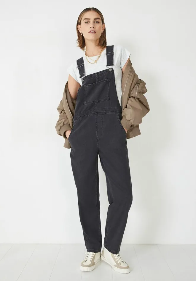 Hush Jumpsuits Women Wilder Dungarees Washed Black