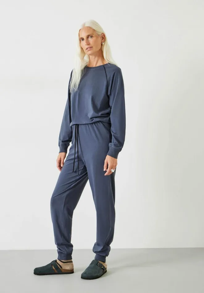 Hush Pyjamas and Nightwear Women Joelle Crew Jersey Pyjamas Washed Blue